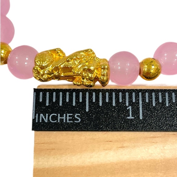 Rose Quartz Feng Shui Bracelet 8mm Self Love & Romance Style-A NWOT - Picture 6 of 10